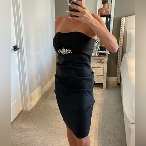 Le Chateau black taffeta cocktail dress